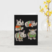 Rhino Ugly Christmas Sweater Contest Kaart (Gele Bloem)
