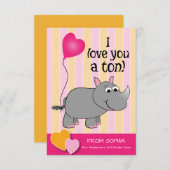 Rhino Valentijnsdag Classroom Kaart (Voorkant / Achterkant)