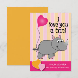 Rhino Valentijnsdag Classroom Kaart