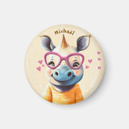 Rhino Valentijnsdag Hart Badge - Kinderen School Magneet