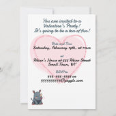 Rhino Valentijnsdag Party Uitnodiging (Achterkant)