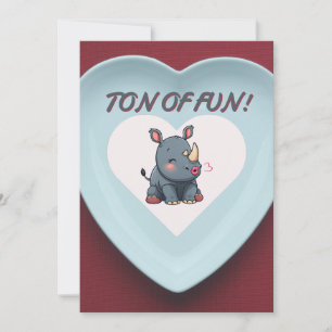 Rhino Valentijnsdag Party Uitnodiging