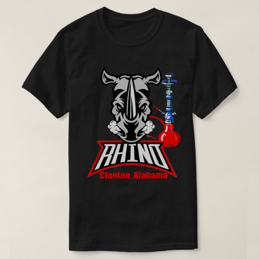 Rhino Vape Shop Clanton Alabama T-shirt (Design voorkant)