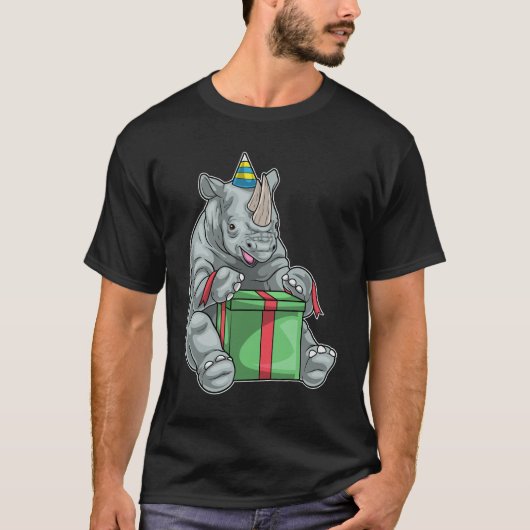 Rhino verjaardagscadeau t-shirt (Voorkant)