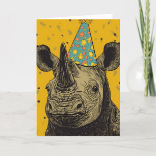 Rhino verjaardagsfeest Wenskaart Bedankkaart