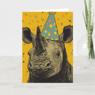 Rhino verjaardagsfeest Wenskaart Bedankkaart