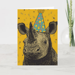 Rhino verjaardagsfeest Wenskaart Kaart