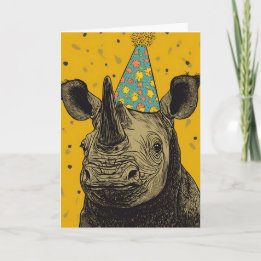 Rhino verjaardagsfeest Wenskaart Kaart