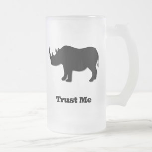 Rhino Vertrouw me zwart Matglas Bierpul