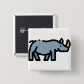Rhino Vierkante Button 5,1 Cm (Voorkant /achterkant)