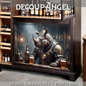 Rhino Warrior Drink Bier #2 - Decoupage - Tissuepapier
