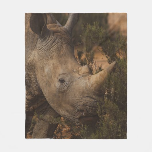 RHINO WILDE DIEREN FLEECE DEKEN (Voorkant)