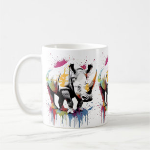 Rhino Wildlife & Natuur Water Color Set Koffiemok