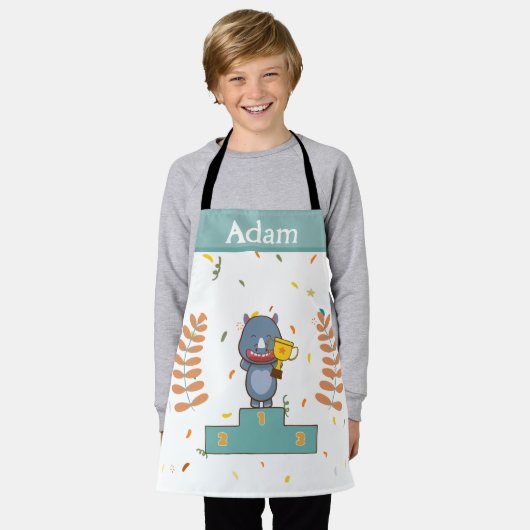 Rhino wint de Champion op persoonlijke titel Schort (Gedragen)