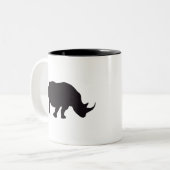 Rhino  Wood Engraving Tweekleurige Koffiemok (Voorkant links)