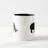 Rhino  Wood Engraving Tweekleurige Koffiemok (Center)