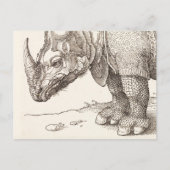 Rhino Woodcut Briefkaart (Voorkant)
