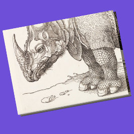 Rhino Woodcut Briefkaart