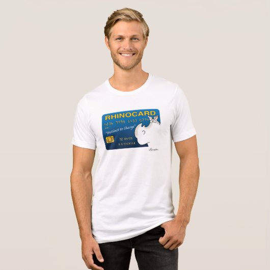 RHINOCARD: INSTINCT TO CHARGE by Sandra Boynton Tri-Blend Shirt (Voorkant volledig)