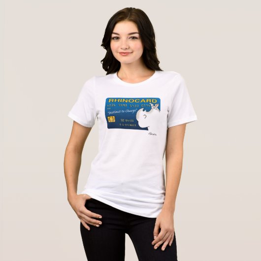 RHINOCARD: INSTINCT TO CHARGE by Sandra Boynton Tri-Blend Shirt (Voorkant volledig)