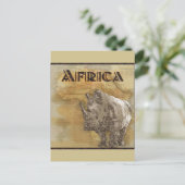 Rhinoceros Africa Travel Map Briefkaart (Staand voorkant)