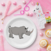 Rhinoceros Afrika Dier Papieren Bordje (Feest)
