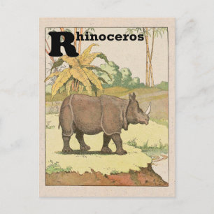 Rhinoceros Alphabet Animal Briefkaart