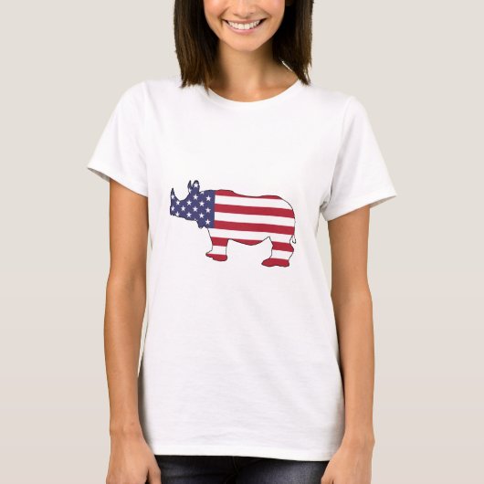 Rhinoceros - Amerikaanse vlag T-shirt (Voorkant)