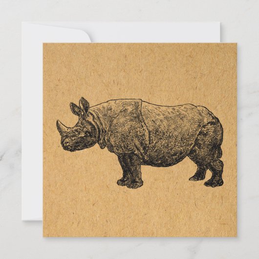 Rhinoceros Art  Rhino Illustratie Kaart (Voorkant)