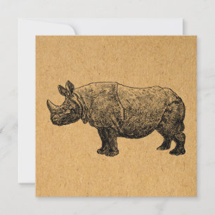 Rhinoceros Art  Rhino Illustratie Kaart