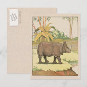 Rhinoceros-artikeltekening Briefkaart (Voorkant / Achterkant)