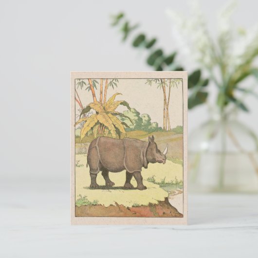 Rhinoceros-artikeltekening Briefkaart (Staand voorkant)