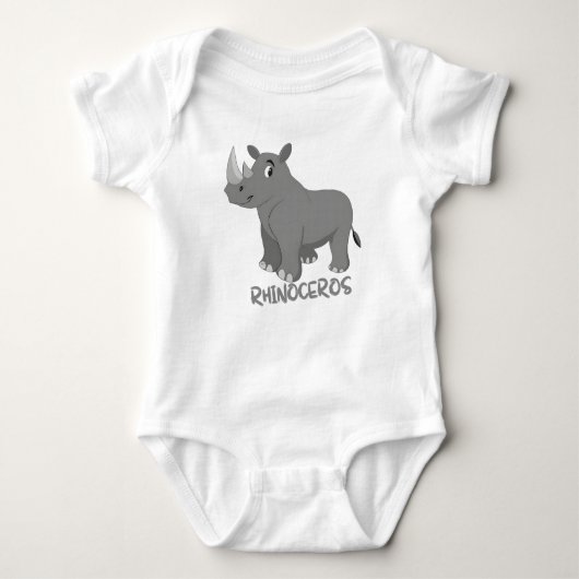 Rhinoceros baby slabbetje voor kinderen romper (Voorkant)