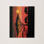 Rhinoceros bij de Zonneset van Serengeti Legpuzzel (Verticaal)