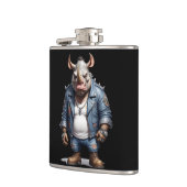 Rhinoceros Biker Rebel in Leather Jacket Cool Heupfles (Links)