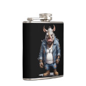 Rhinoceros Biker Rebel in Leather Jacket Cool Heupfles (Rechts)