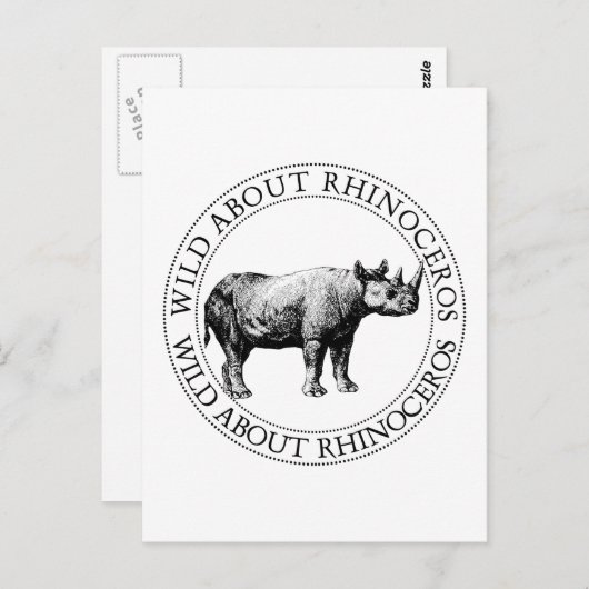 Rhinoceros Briefkaart (Voorkant / Achterkant)