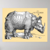 Rhinoceros by Albrecht Dürer 1515 Woodcut Poster (Voorkant)