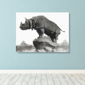 Rhinoceros Canvas Afdruk (Insitu (Houten vloer))
