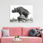 Rhinoceros Canvas Afdruk (Insitu (Woonkamer))