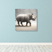 Rhinoceros Canvas Afdruk (Insitu (Houten vloer))