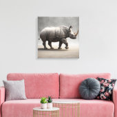 Rhinoceros Canvas Afdruk (Insitu (Woonkamer))