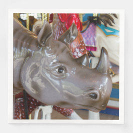 Rhinoceros Carousel Ride on Merry-Go-Round Servet