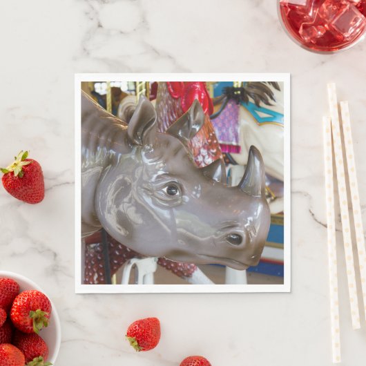 Rhinoceros Carousel Ride on Merry-Go-Round Servet (Insitu)