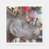 Rhinoceros Carousel Ride on Merry-Go-Round Servet (Voorkant)