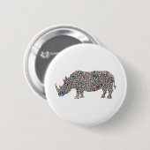 Rhinoceros-Cheetah Ronde Button 5,7 Cm (Voorkant /achterkant)