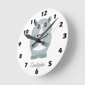 Rhinoceros Design Personalised Ronde Klok (Hoek)