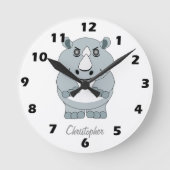 Rhinoceros Design Personalised Ronde Klok (Voorkant)