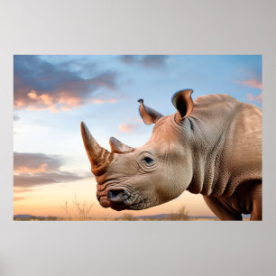 Rhinoceros Dierlijke Natuur Majestic Wild Poster