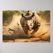 Rhinoceros Dierlijke Natuur Majestic Wild Poster (Voorkant)